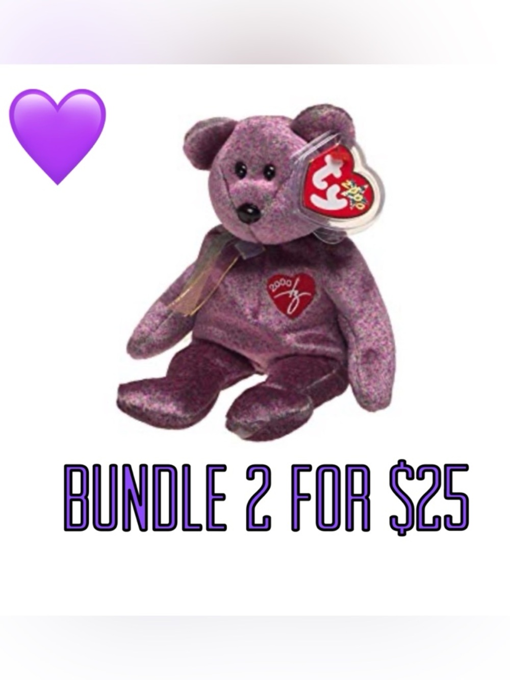 💜2 for $25💜 2000 TY Signature Bear Beanie Baby